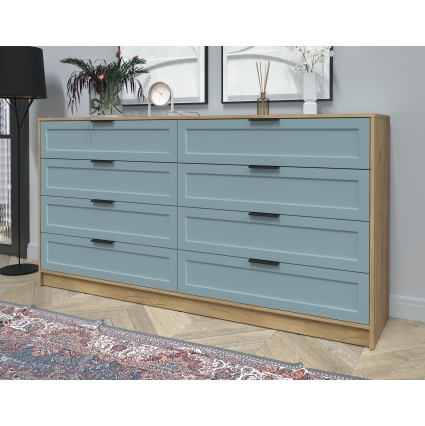 Kомод Тренд КТ-К197 (Дуб золотой ЛДСП/ Океан ЛМДФ) Ш1965 В1020 Г451